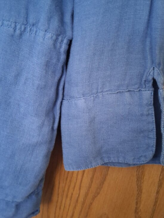 Vineyard Vines Women's 100% Linen Blue V-Neck Tunic Top Medium - Picture 3 of 7